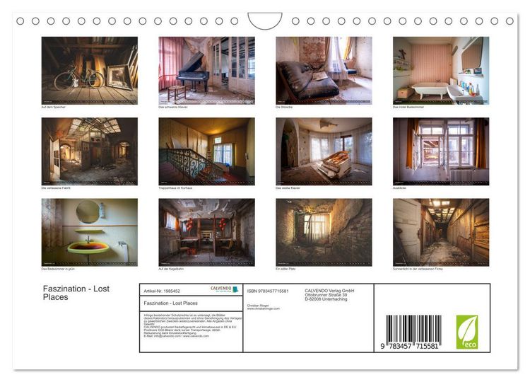 Produktbild: Faszination - Lost Places (Wandkalender 2026 DIN A4 quer), CALVENDO Monatskalender