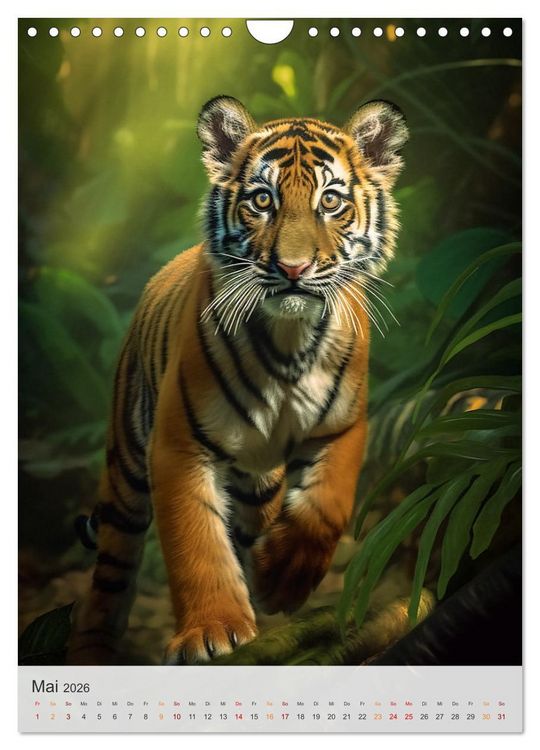 Produktbild: Wilde Tierkinder (Wandkalender 2026 DIN A4 hoch), CALVENDO Monatskalender