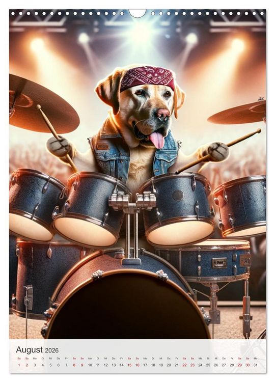 Produktbild: Rockstar Labbi (Wandkalender 2026 DIN A3 hoch), CALVENDO Monatskalender