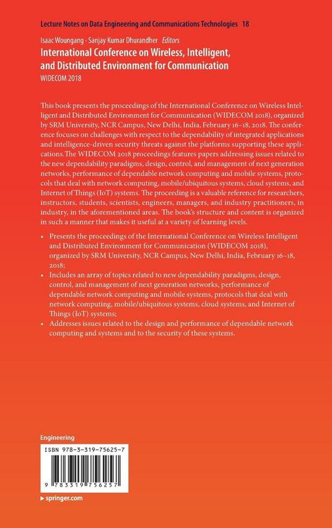 Produktbild: International Conference on Wireless, Intelligent, and Distributed Environment for Communication
