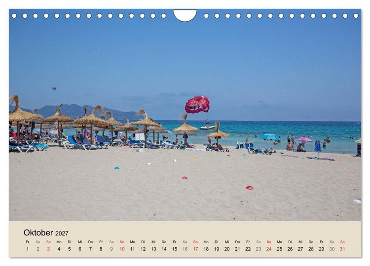 Produktbild: Mallorca - Traumhafte Balearen Insel (Wandkalender 2027 DIN A4 quer), CALVENDO Monatskalender