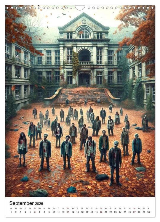 Produktbild: Zombies Zeitgeist - KI generierte Momente der Untoten (Wandkalender 2026 DIN A3 hoch), CALVENDO Monatskalender