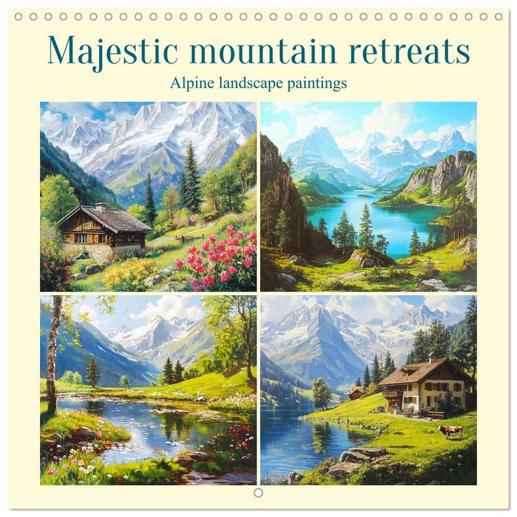 Produktbild: Majestic mountain retreats. Alpine landscape paintings (Wall Calendar 2026 12 &times; 12 Inch) CALVENDO 12 Month Wall Calendar