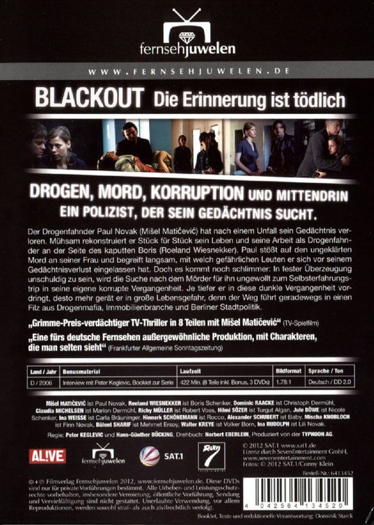 Produktbild: Blackout - Die Erinnerung ist t&ouml;dlich/Fernsehjuwelen [3 DVDs]