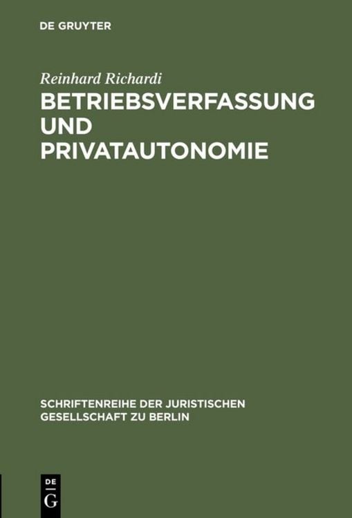 Produktbild: Betriebsverfassung und Privatautonomie