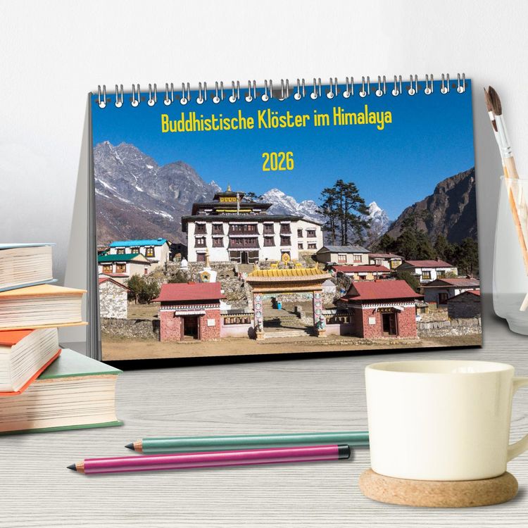 Produktbild: Buddhistische Kl&ouml;ster im Himalaya (Tischkalender 2026 DIN A5 quer), CALVENDO Monatskalender