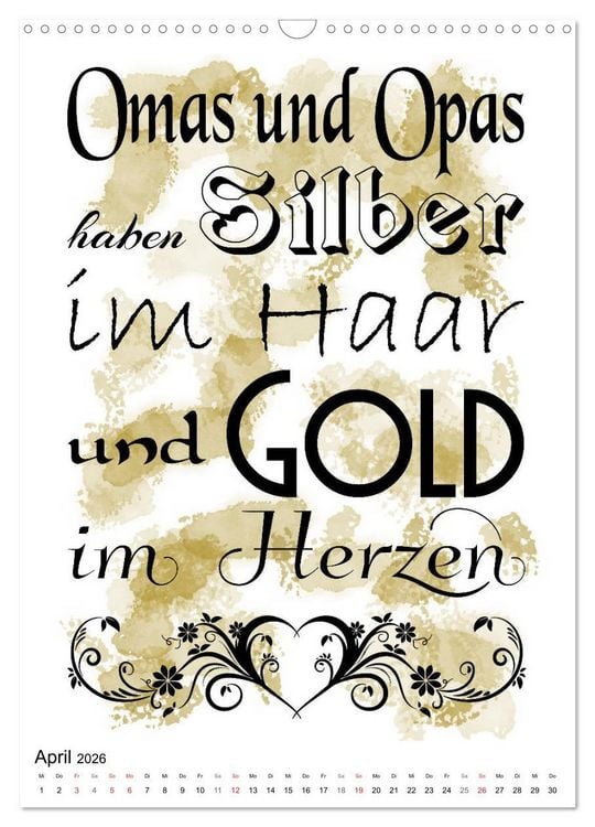 Produktbild: Oma und Opa, die Helden unserer Kindheit (Wandkalender 2026 DIN A3 hoch), CALVENDO Monatskalender