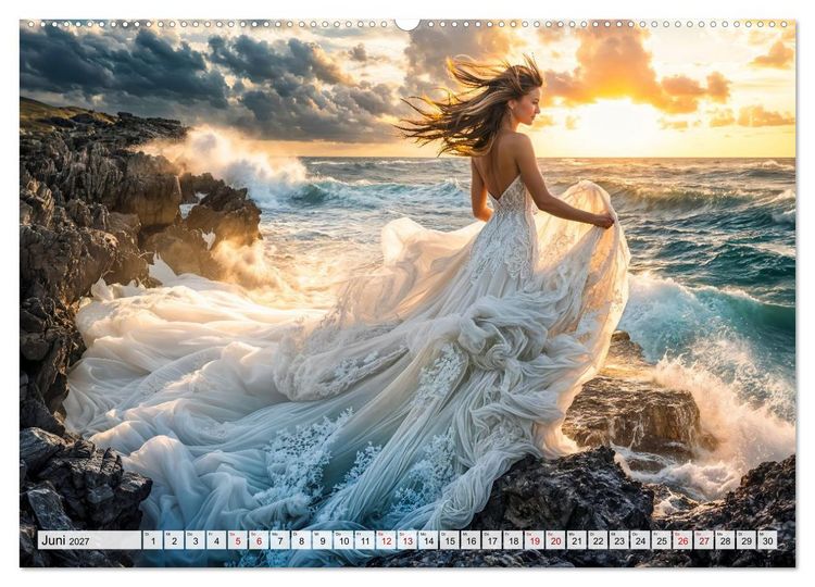 Produktbild: Trash The Dress - Brautshooting mit Action (hochwertiger Premium Wandkalender 2027 DIN A2 quer), Kunstdruck in Hochglanz