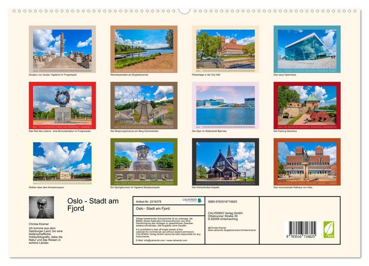 Produktbild: Oslo - Stadt am Fjord (hochwertiger Premium Wandkalender 2026 DIN A2 quer), Kunstdruck in Hochglanz