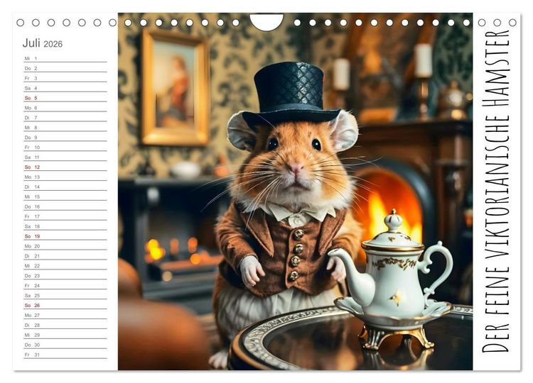 Produktbild: History Hamster - Die Geschichte der Welt in 12 Nagerbildern (Wandkalender 2026 DIN A4 quer), CALVENDO Monatskalender