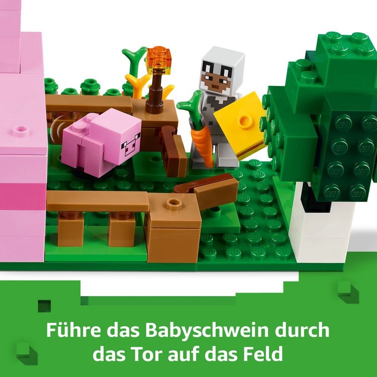 Produktbild: LEGO Minecraft 21268 Das Babyschwein-Haus, Gamer Spielzeug f&uuml;r Kinder