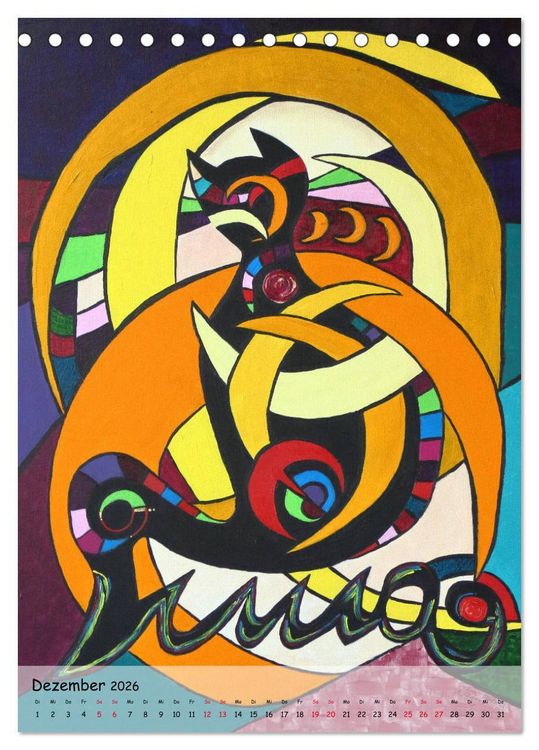 Produktbild: K&auml;tz, Petra Kolossa, Pop-Art-Kunstdrucke (Tischkalender 2026 DIN A5 hoch), CALVENDO Monatskalender