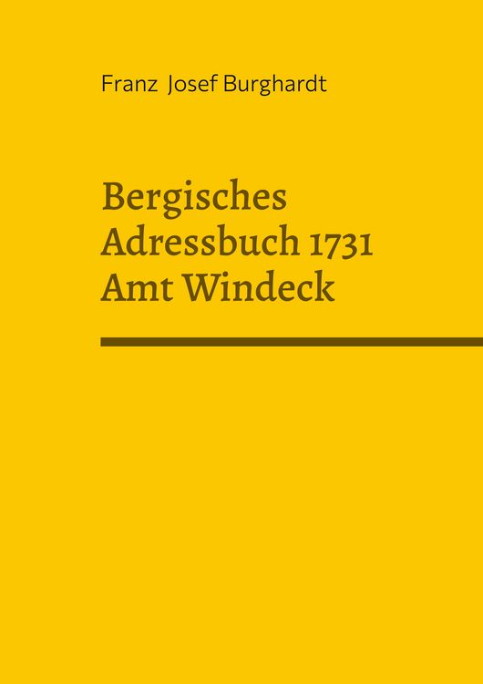 Produktbild: Bergisches Adressbuch 1731 Amt Windeck