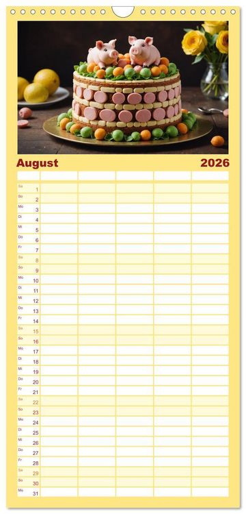 Produktbild: Familienplaner 2026 - Das Auge isst mit - S&uuml;&szlig;e Verf&uuml;hrung mit 5 Spalten (Wandkalender, 21 x 45 cm) CALVENDO