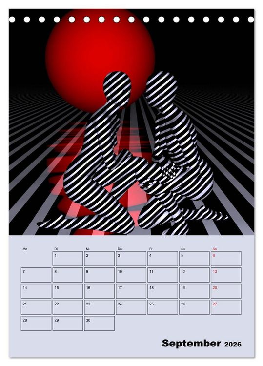 Produktbild: OpArt und mehr (Tischkalender 2026 DIN A5 hoch), CALVENDO Monatskalender