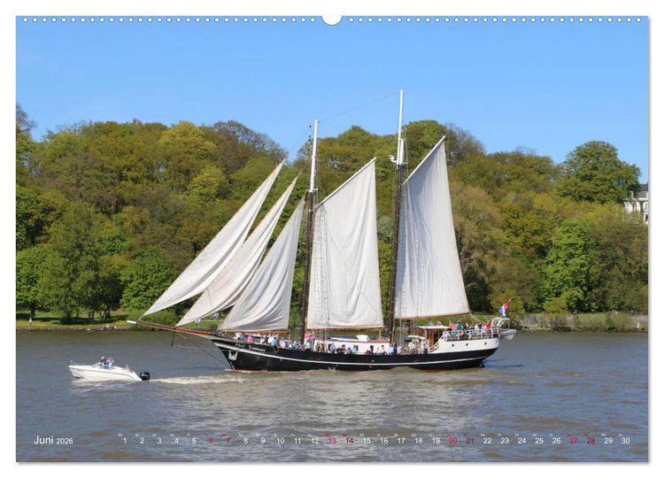 Produktbild: Segelschiffe auf der Elbe (Wandkalender 2026 DIN A2 quer), CALVENDO Monatskalender