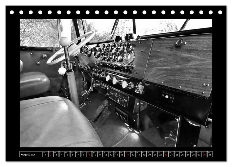 Produktbild: Kenworth W900A EXTHD - in schwarzwei&szlig; (Tischkalender 2026 DIN A5 quer), CALVENDO Monatskalender
