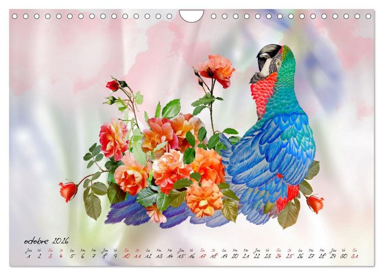 Produktbild: Dessins de perroquets (Calendrier mural 2026 DIN A4 vertical), CALVENDO calendrier mensuel
