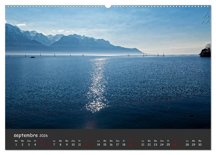 Produktbild: Au fil de l'eau... LAC LEMAN (Calendrier mural 2026 DIN A2 vertical) calendrier de bureau