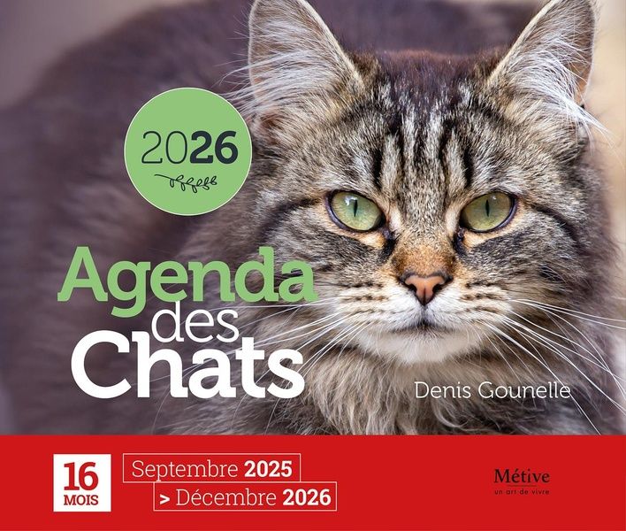 Produktbild: Agenda des chats 2026 : 16 mois, septembre 2025-d&eacute;cembre 2026
