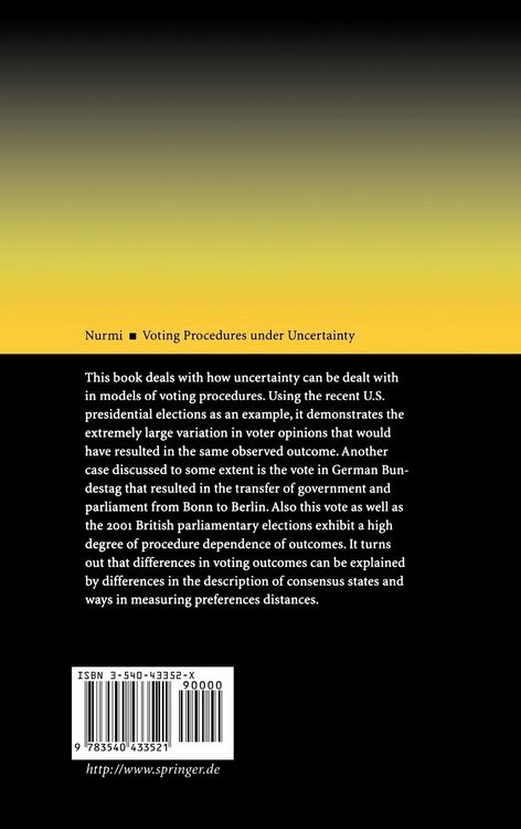 Produktbild: Voting Procedures under Uncertainty