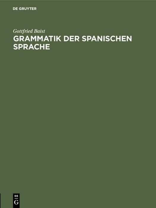 Produktbild: Grammatik der spanischen Sprache