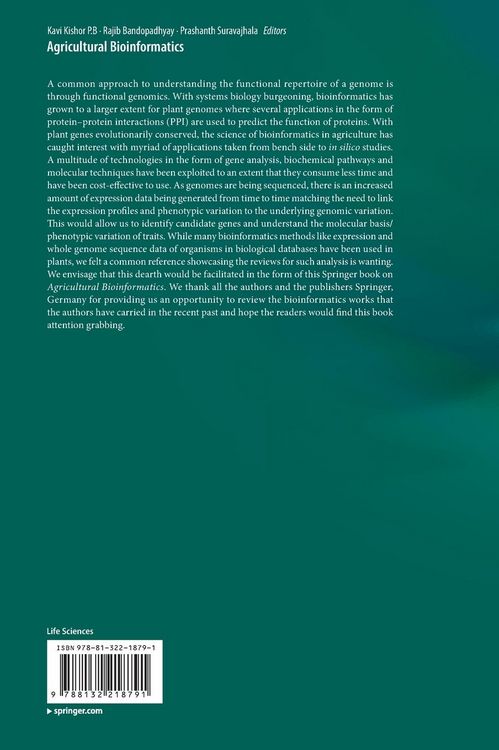 Produktbild: Agricultural Bioinformatics