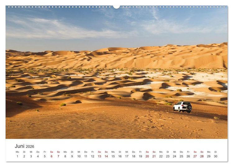 Produktbild: Die D&uuml;nen in der W&uuml;ste von Abu Dhabi (hochwertiger Premium Wandkalender 2026 DIN A2 quer), Kunstdruck in Hochglanz