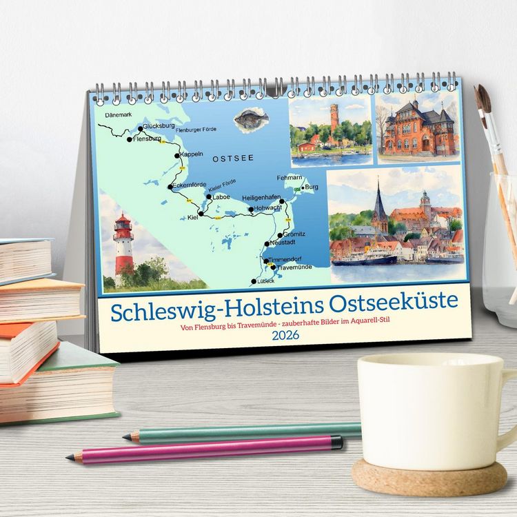 Produktbild: Schleswig-Holsteins Ostseek&uuml;ste (Tischkalender 2026 DIN A5 quer), CALVENDO Monatskalender