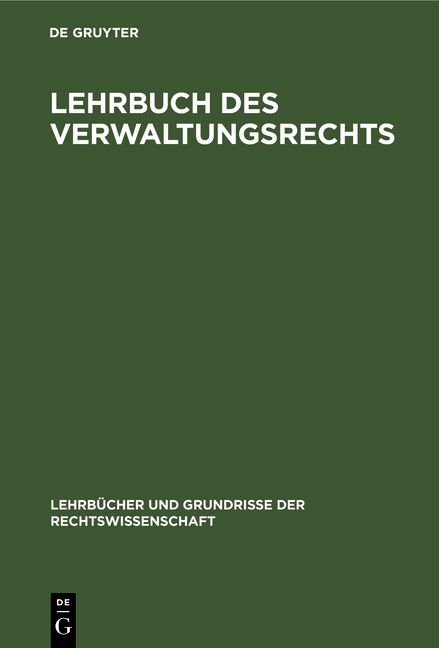 Produktbild: Lehrbuch des Verwaltungsrechts
