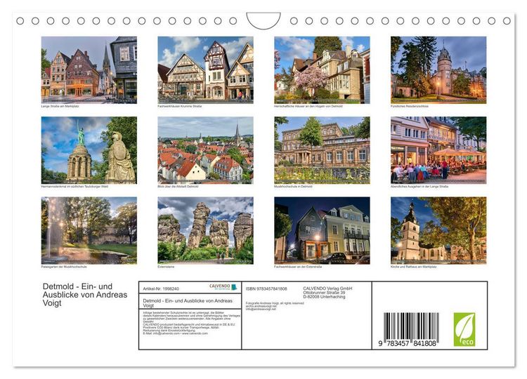 Produktbild: Detmold - Ein- und Ausblicke von Andreas Voigt (Wandkalender 2026 DIN A4 quer), CALVENDO Monatskalender