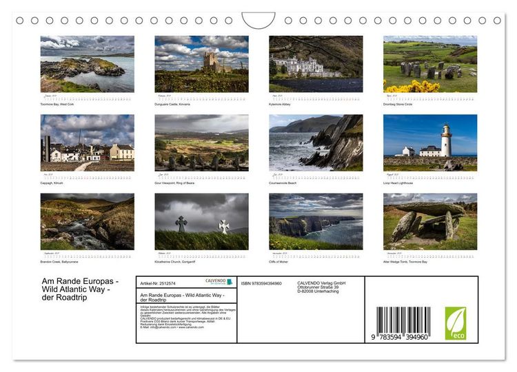 Produktbild: Am Rande Europas - Wild Atlantic Way - der Roadtrip (Wandkalender 2027 DIN A4 quer), CALVENDO Monatskalender