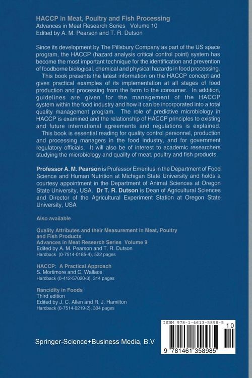 Produktbild: HACCP in Meat, Poultry, and Fish Processing