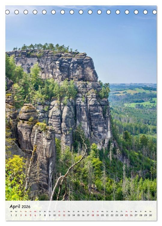 Produktbild: S&auml;chsische Schweiz - Unterwegs im sch&ouml;nen Elbsandsteingebirge (Tischkalender 2026 DIN A5 hoch), CALVENDO Monatskalender