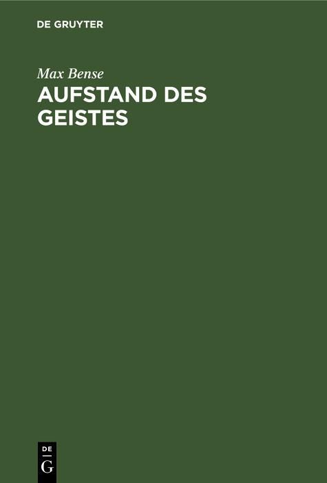 Produktbild: Aufstand des Geistes