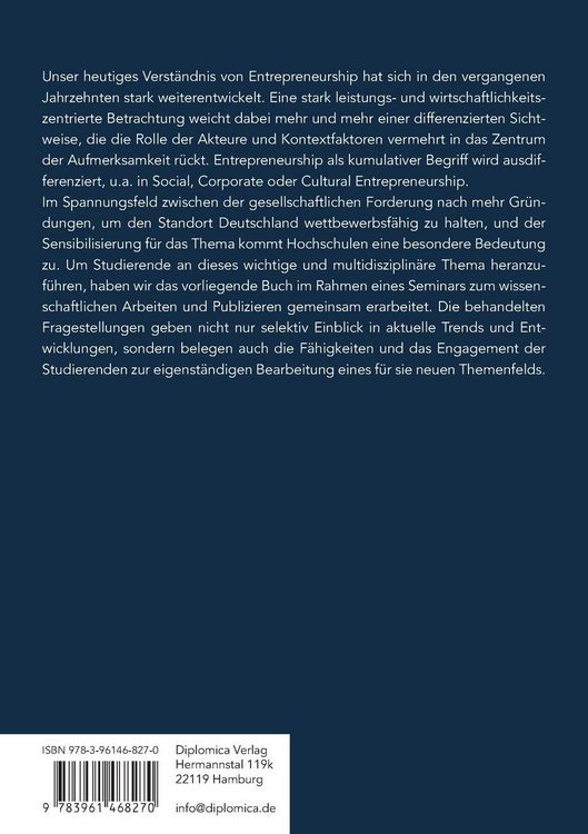 Produktbild: Entrepreneurship. Ausgew&auml;hlte Fragestellungen und Perspektiven