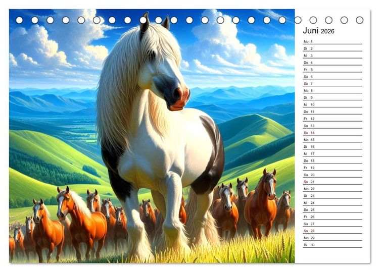 Produktbild: Tinker Tr&auml;ume - Ein Jahr auf zauberhaften Weiden (Tischkalender 2026 DIN A5 quer), CALVENDO Monatskalender