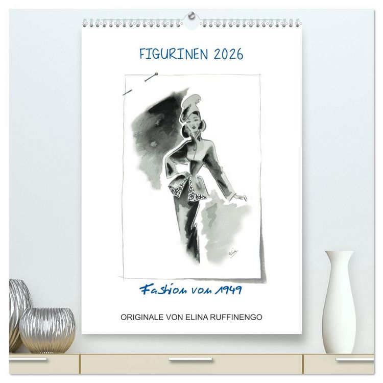 Produktbild: FIGURINEN 2026 - Fashion von 1949 - Originale von Elina Ruffinengo (hochwertiger Premium Wandkalender 2026 DIN A2 hoch), Kunstdruck in Hochglanz