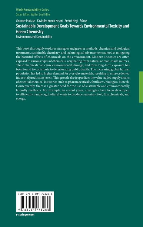 Produktbild: Sustainable Development Goals Towards Environmental Toxicity and Green Chemistry