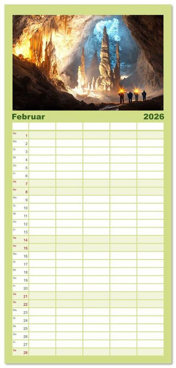 Produktbild: Familienplaner 2026 - Wandergl&uuml;ck - Momente der Freiheit in der Natur mit 5 Spalten (Wandkalender, 21 x 45 cm) CALVENDO