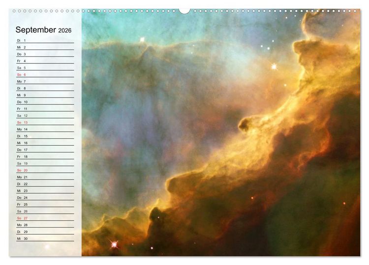 Produktbild: Universum. Farbenpracht der Gasnebel (Wandkalender 2026 DIN A2 quer), CALVENDO Monatskalender