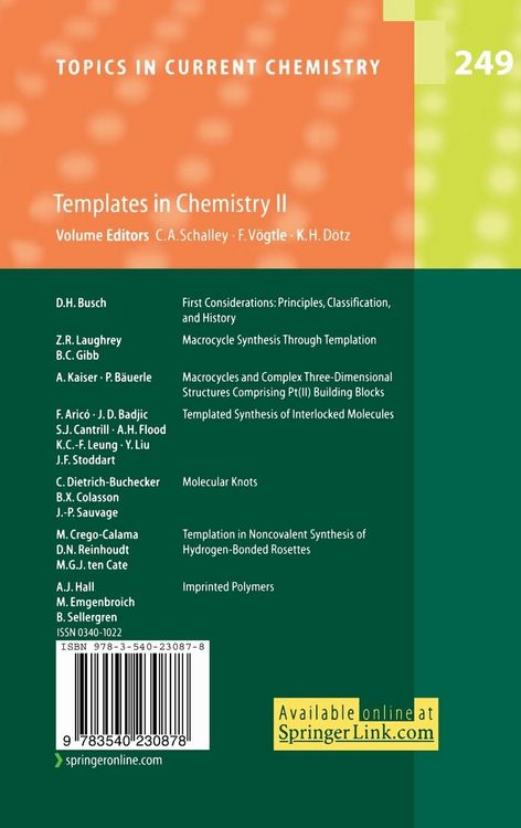 Produktbild: Templates in Chemistry II