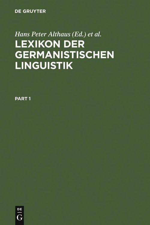Produktbild: Lexikon der Germanistischen Linguistik