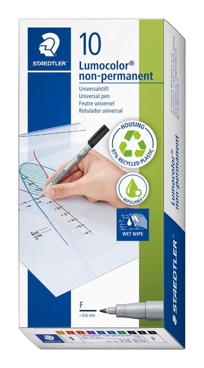 Produktbild: STAEDTLER Lumocolor non-permanent pen 316, Universalstift F, 10er Set