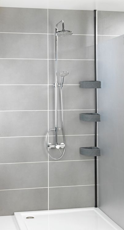 Produktbild: Teleskop-Eckregal Mod. Villata, mit 3 K&ouml;rben aus hochwertigem Polyresin