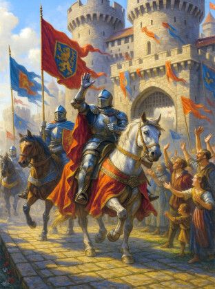 Produktbild: CALVENDO Puzzle R&uuml;ckkehr der Helden - Empfang der Ritter | 2000 Teile Lege-Gr&ouml;&szlig;e 90x67cm Foto-Puzzle f&uuml;r gl&uuml;ckliche Stunden
