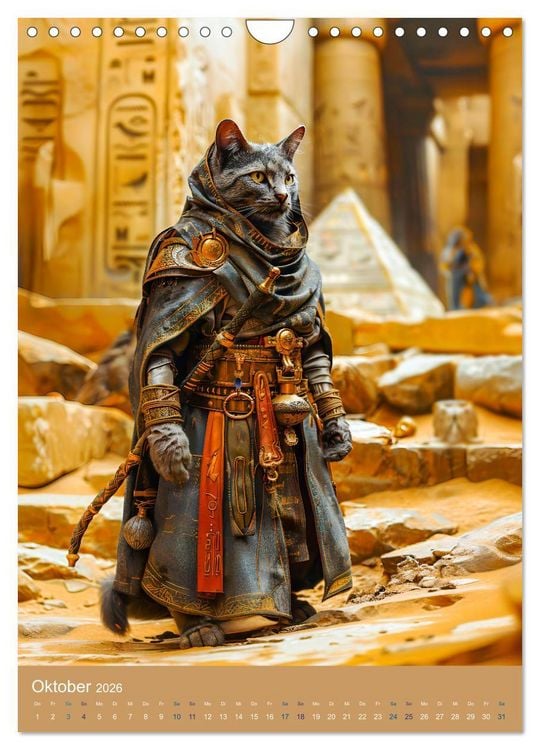 Produktbild: &Auml;gyptens Katzen - G&ouml;ttliche Eleganz im Stile der Pharaonen (Wandkalender 2026 DIN A4 hoch), CALVENDO Monatskalender