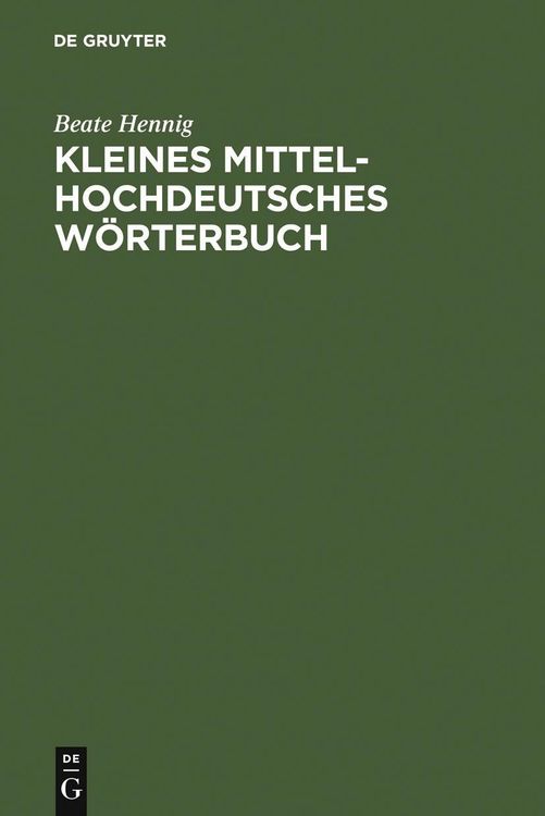 Produktbild: Kleines Mittelhochdeutsches W&ouml;rterbuch