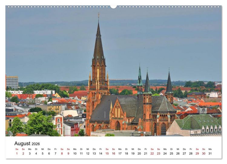 Produktbild: Schwerin - Landeshauptstadt von Mecklenburg-Vorpommern (Wandkalender 2026 DIN A2 quer), CALVENDO Monatskalender