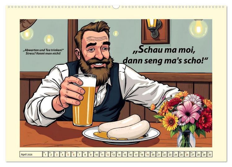 Produktbild: Bayerisch - Liebevoll derb (Wandkalender 2026 DIN A2 quer), CALVENDO Monatskalender